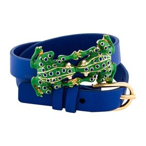 TORY BURCH kissing frogs blue leather bracelet NWT
